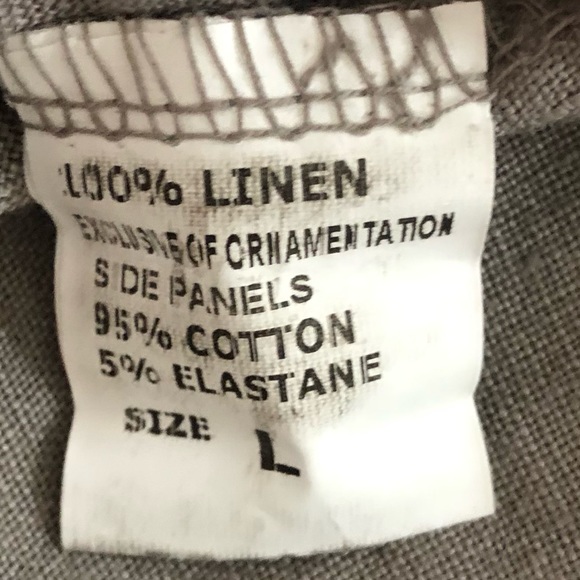 Lina Tomei Linen Beaded Neck Italian Dress sz L - Picture 11 of 11